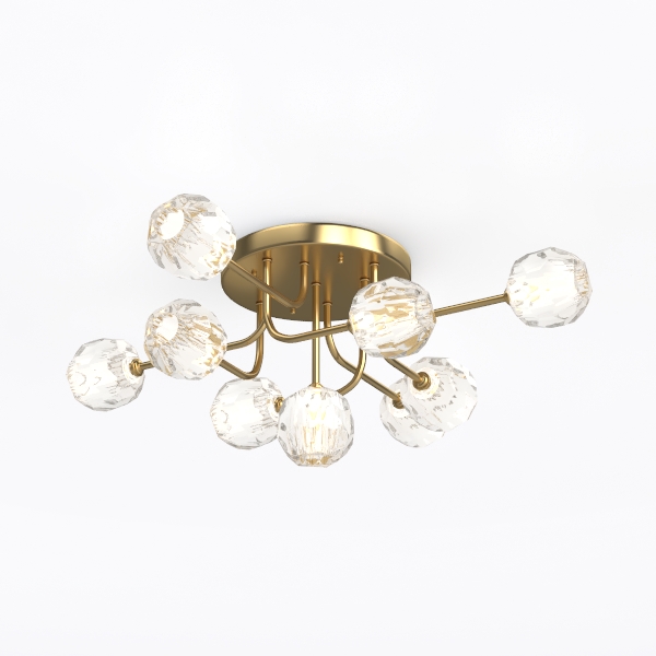 DANSEER Modern Crystal Ceiling Light Fixture Gold 