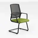 Modern Mesh Fabric Office Guest Chair 3D Model Right 45 Degree View