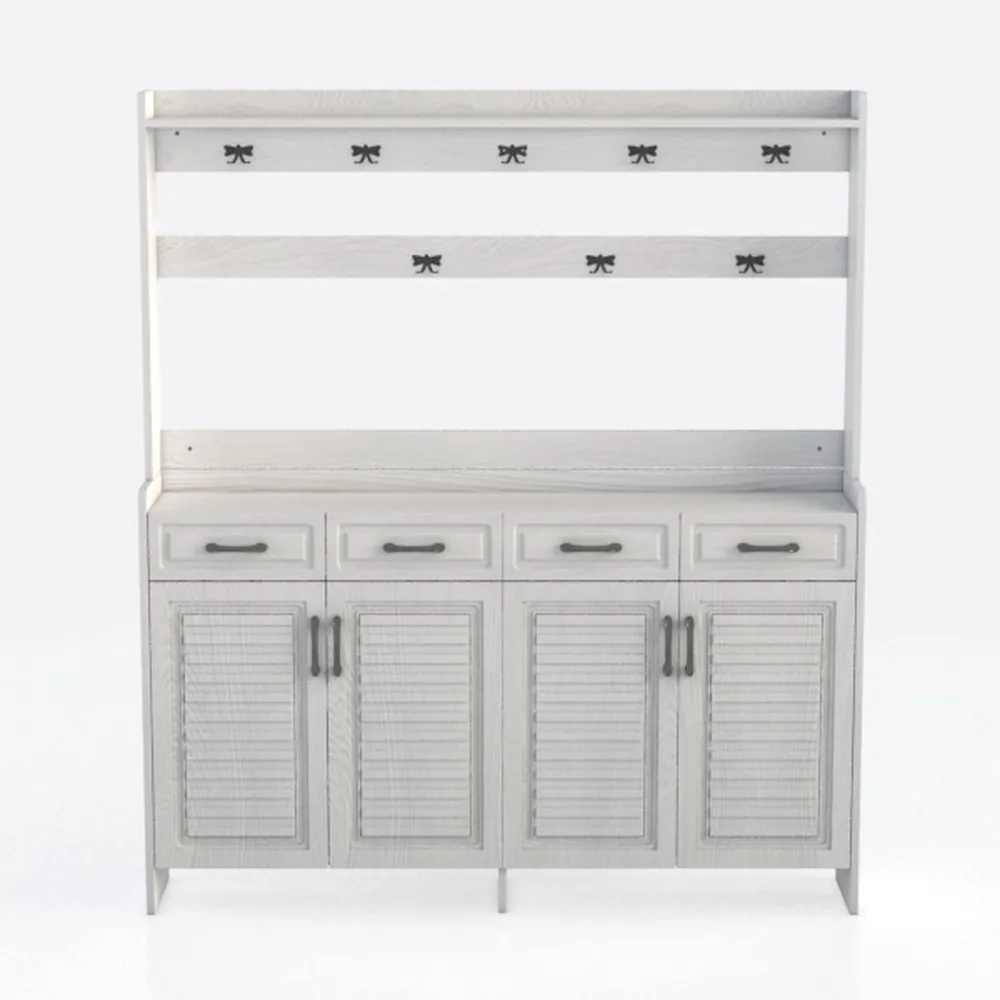 Shoe Cabinet with 4 Flip Drawers & 2 Storage