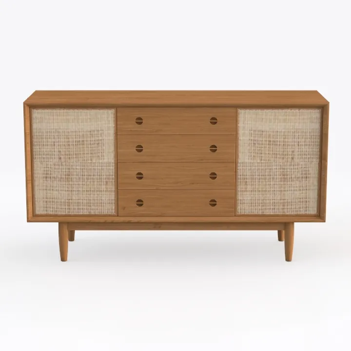 HULALA HOME Accent Storage Cabinet with 3 Natural