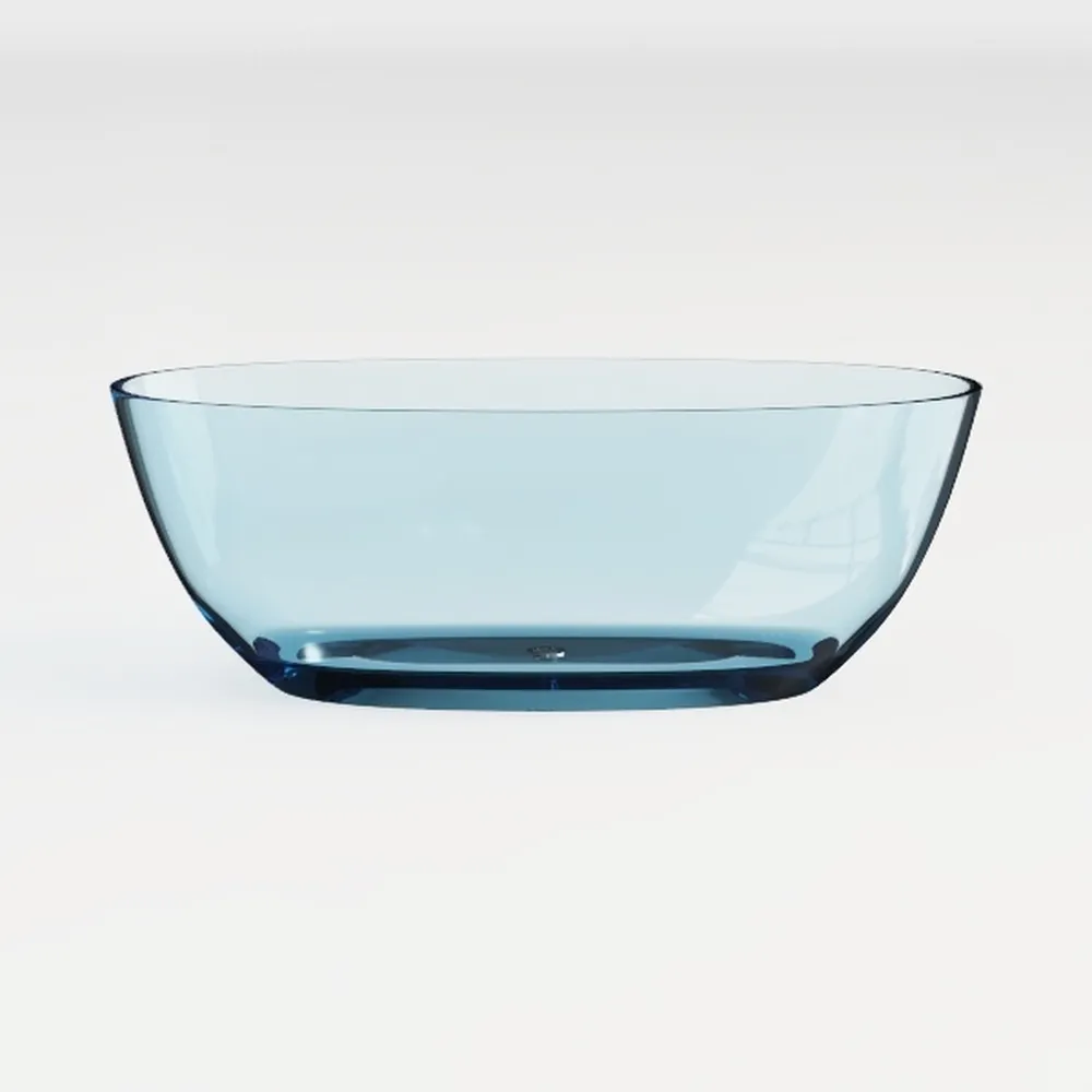 66" Resin Transparent Freestanding Bathtub
