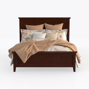 Benzara RYLA Queen Size Bed, Sleigh Panel Headboar