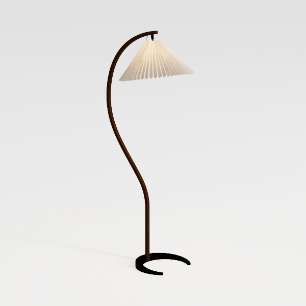 MIXL-Pleated Floor Lamp with Foot Switches,Gold