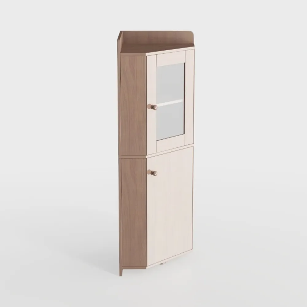 IRONCK Tall Corner Cabinet with 3 Wine Racks