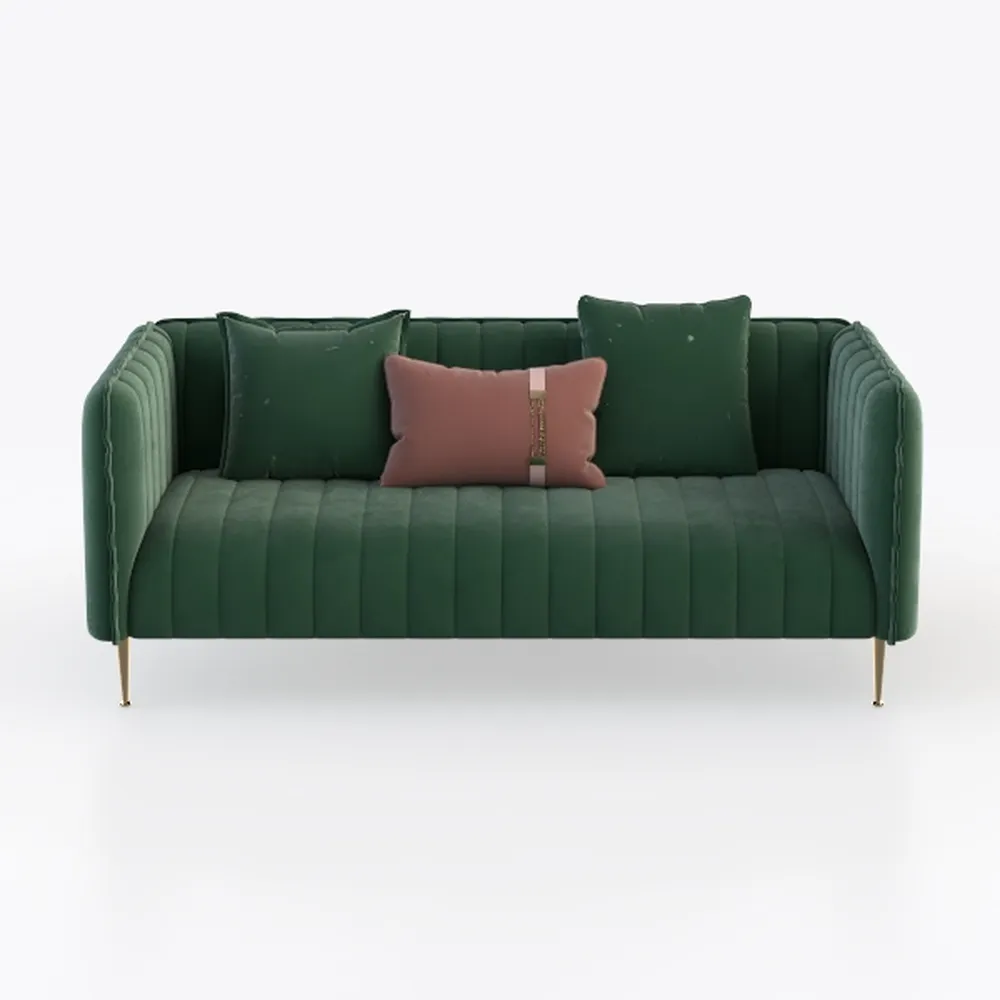 81" Velvet Couch, Mid Century Modern Couch