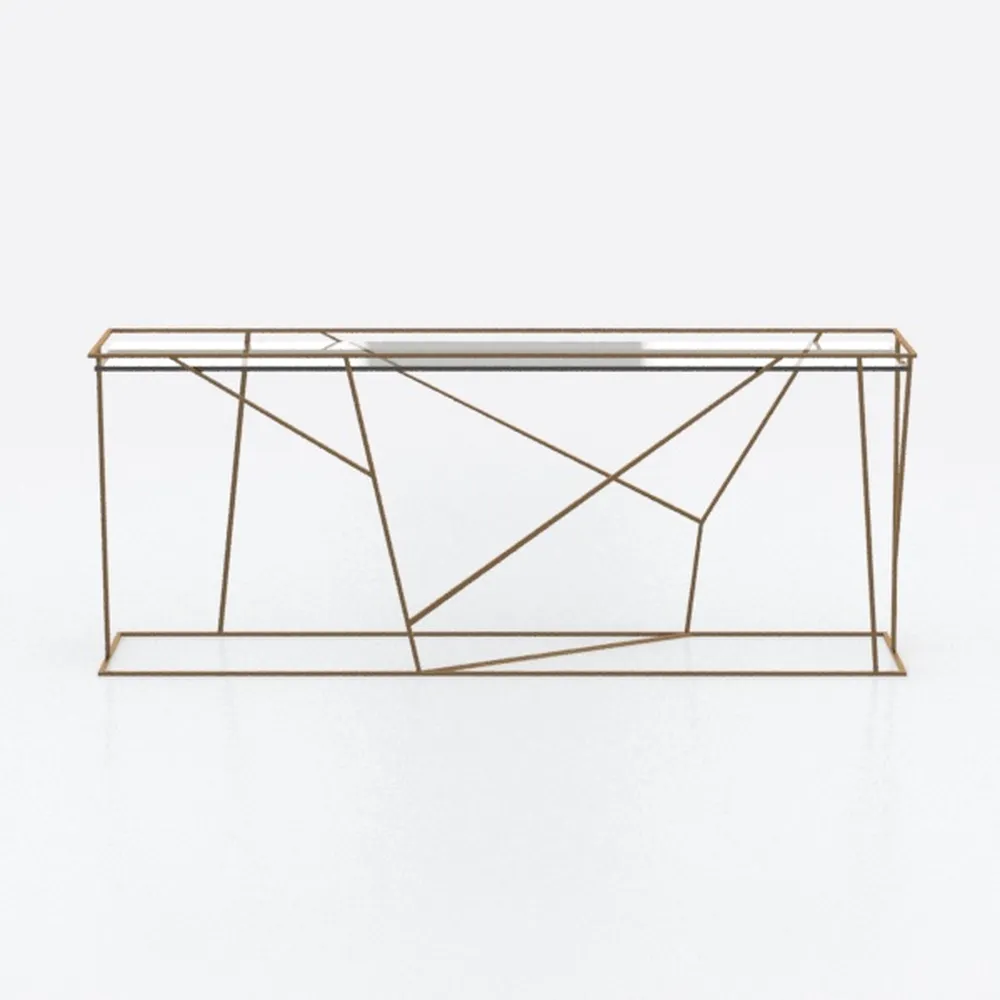 Safavieh Home Office Theresa Modern Gold Glass Top