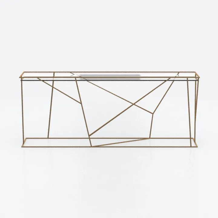 Safavieh Home Office Theresa Modern Gold Glass Top