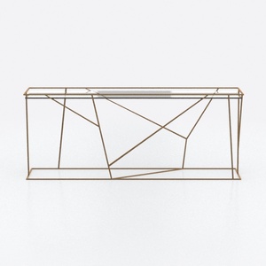 Safavieh Home Office Theresa Modern Gold Glass Top