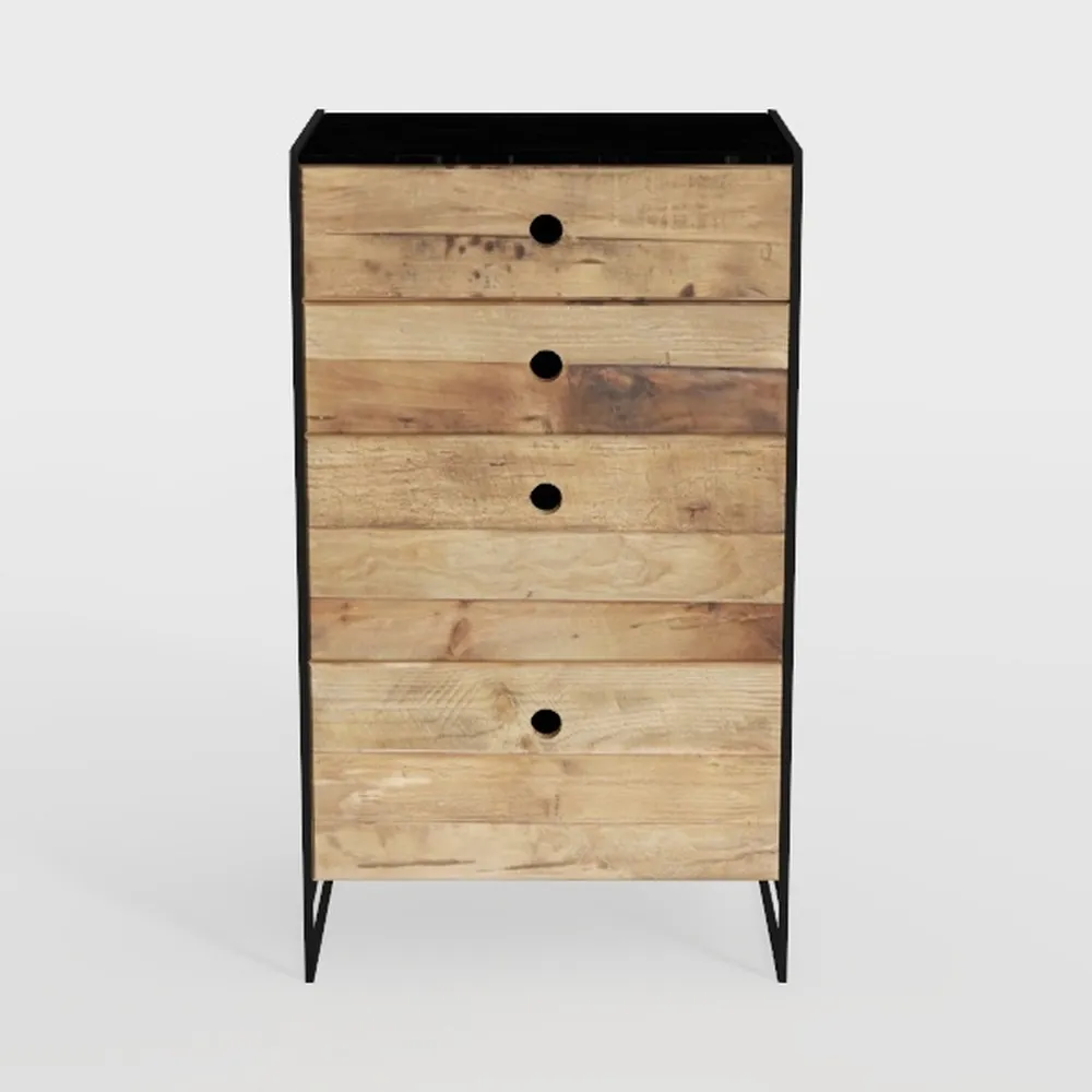 Furnulem Tall 5 Drawers Dresser, Vertical Storage