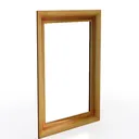 Classic Solid Wood Framed Rectangular Wall Mirror 3D Model Right 45 Degree View