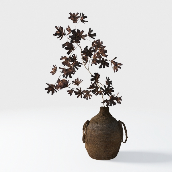 Black Rustic Ceramic Farmhouse Tall Floor Vase