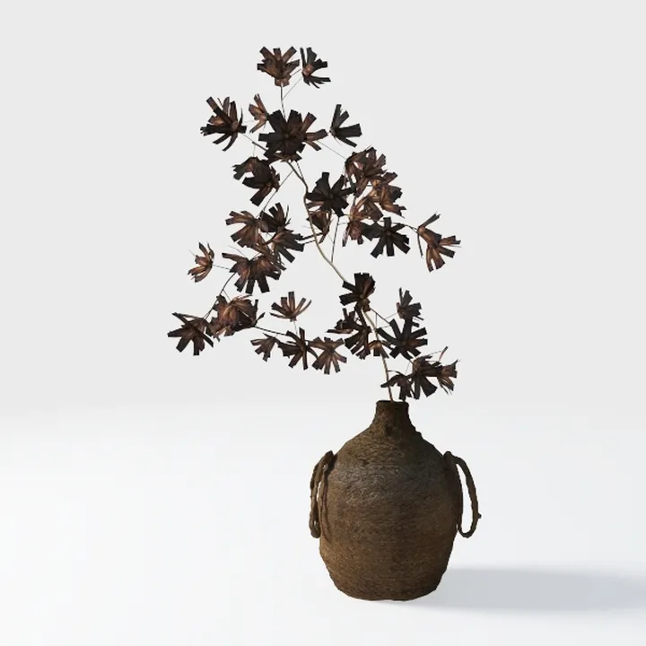 Black Rustic Ceramic Farmhouse Tall Floor Vase