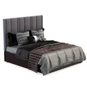DWVO King Size Bed Frame with 4 Storage Drawers Right 45 Degree View
