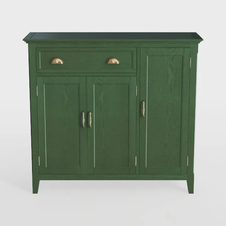 Green Sideboard Buffet Cabient, 35.83" Steel