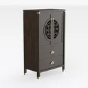 72‘’ Farmhouse Kitchen Pantry Cabinet with Drawer Right 45 Degree View