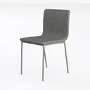 Minimalist Fabric Upholstered Metal Dining Chair 3D Model Left 45 Degree View