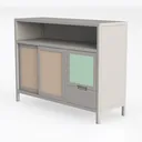 LOKO Buffet Cabinet with Storage, Freestanding Left 45 Degree View