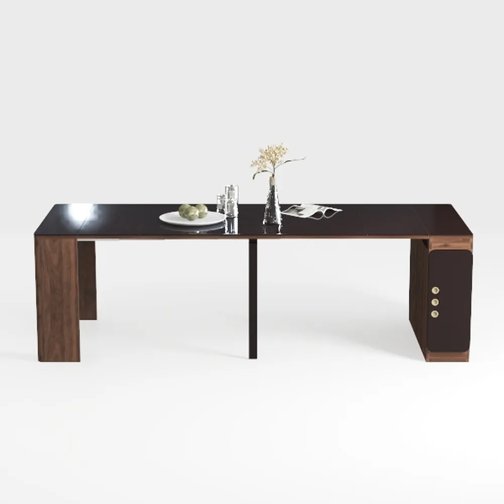 78-in. Rectangle Brown Espresso Wood Top Dining Ta