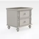 Antique White/Gray 1pc Nightstand Two-Tone Design Right 45 Degree View