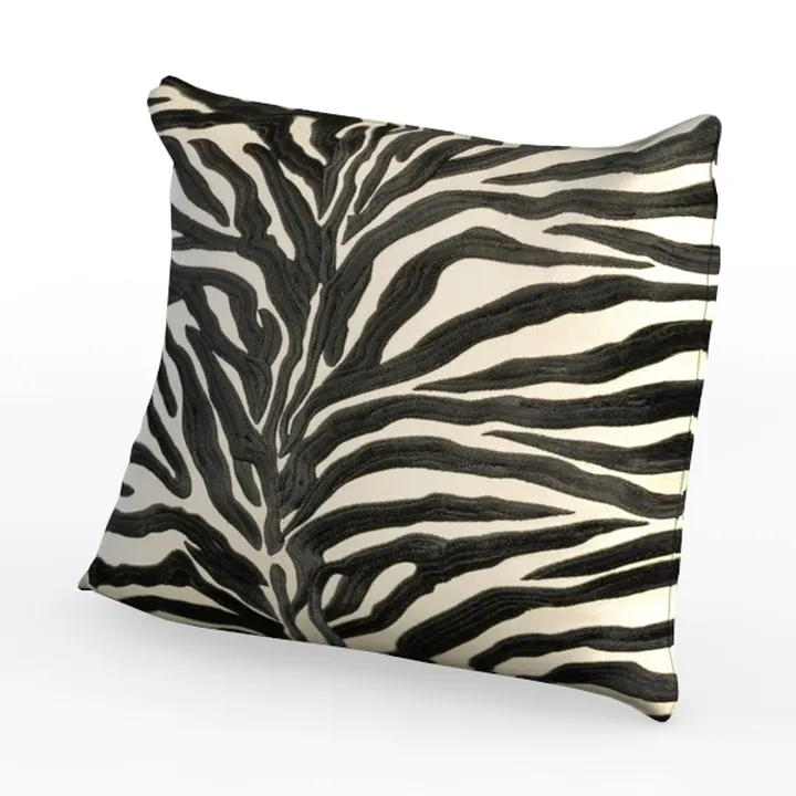 Zebra Print Fabric Decorative Throw Pillow 3D Model