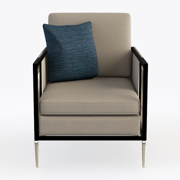 OFCASA Single Sofa Chair Beige Faux Leather Uphols