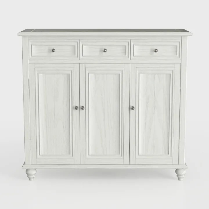 Maupvit White Buffet Storage Cabinet with 3 Drawer