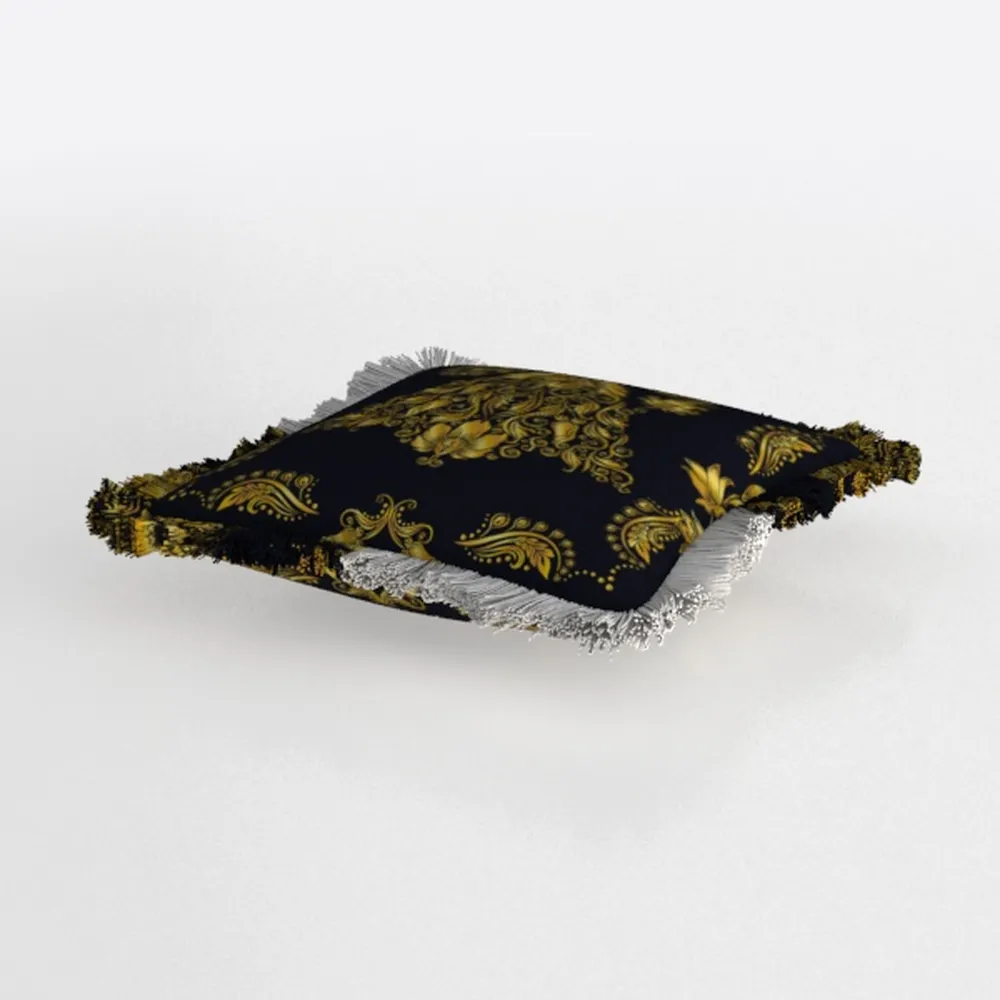 Black Velvet Decorative Pillow Covers Gold Marble