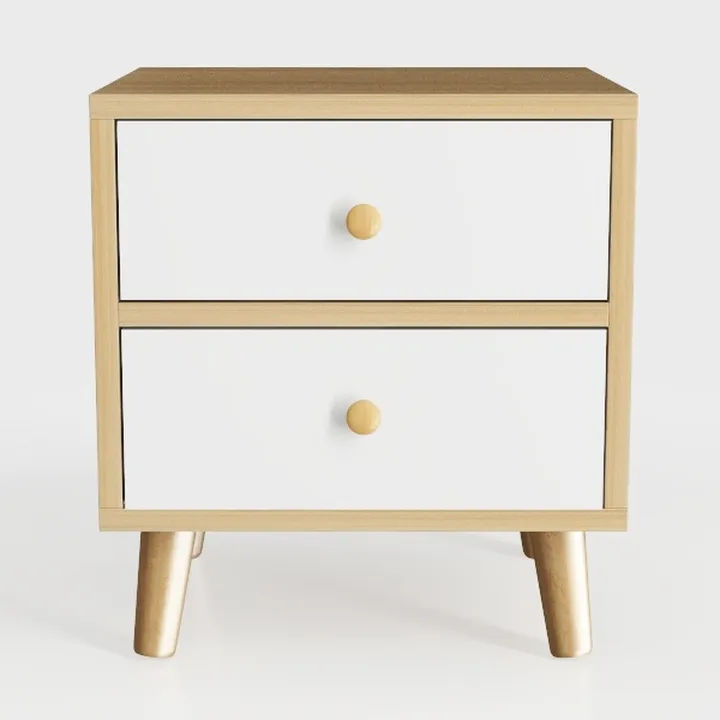 Rectangular Wooden Night Stand with Storage Space