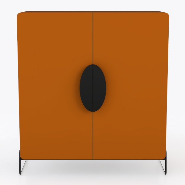 2 Door Metal Accent Storage Cabinet for Bedroom