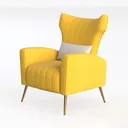 Velvet Accent Chair with Arms, Single Sofa Chair Left 45 Degree View
