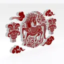 paper cutting-Chinese New Year Right 45 Degree View