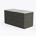 Modern Marble Top Solid Wood Dresser 3D Model Left 45 Degree View