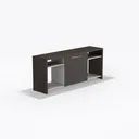 X Series Active Storage Credenza 60x15 Right 45 Degree View
