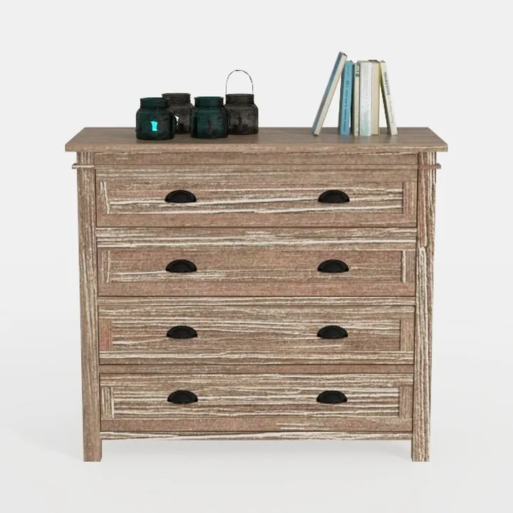 3 Pieces Bedroom Set with 6 Drawer Dresser and 2