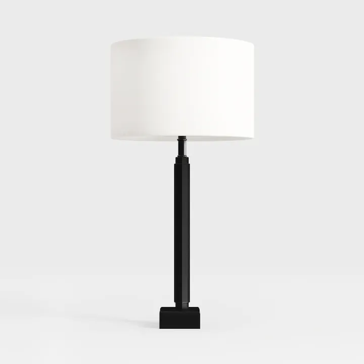Minimalist Black Metal Fabric Table Lamp 3D Model