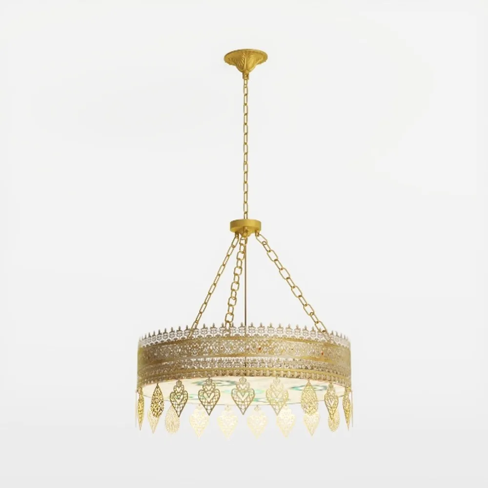 Modern 12.8“ Gold Crystal Chandelier Ceiling Light