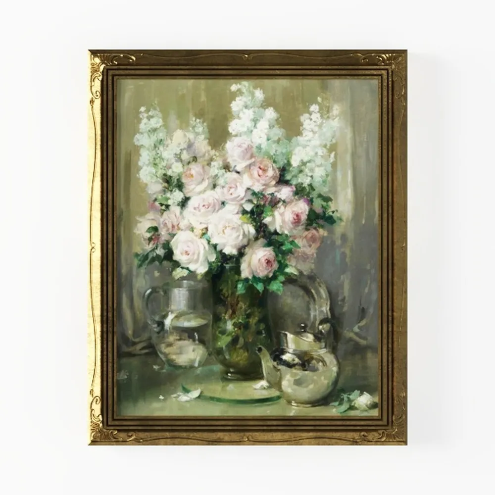 VIYYIEA Gold Framed Wall Art Canvas Print Home