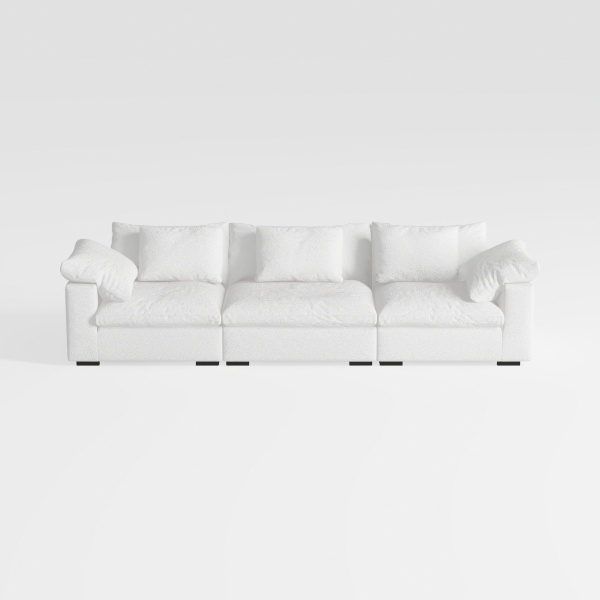 Modern Sectional Sofa with Convertible Ottoman
