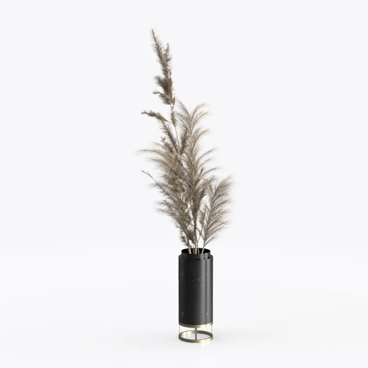 Modern Marble Brass Metal Pampas Grass Floor Vase 3D Model