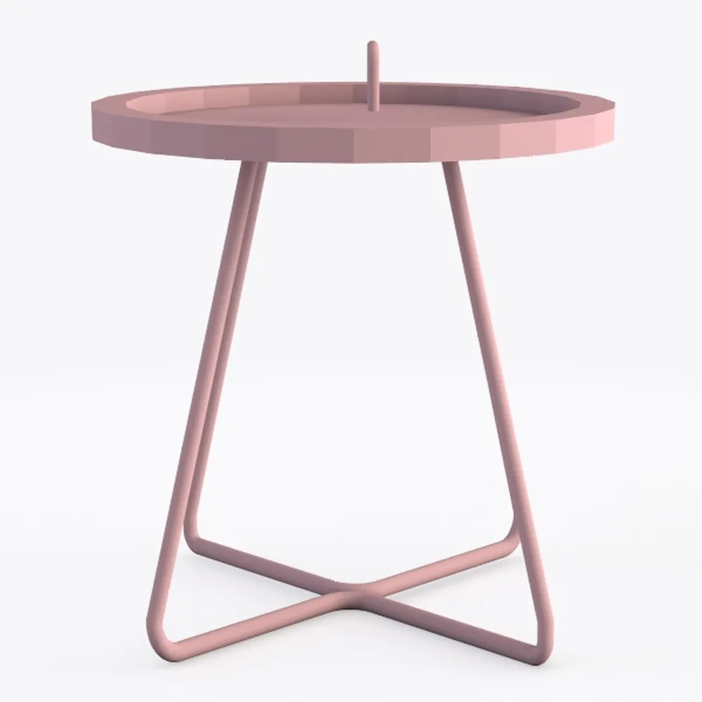 Dark Red Patio Side Table, 18" Weatherproof Steel