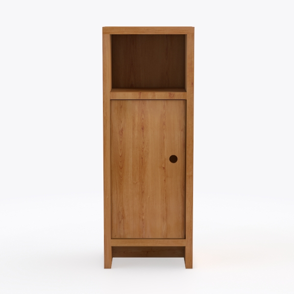 Solid Wood Bedside Table with 2 Drawers, Narrow