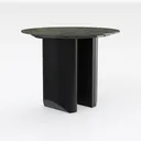 Modern Marble Top Black Metal Round Side Table 3D Model Right 45 Degree View
