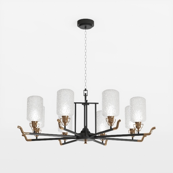 6 Light Farmhouse Chandelier Black Dining Room 