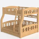 Full XL Over Queen Bunk Bed with Full Length Guard Left 45 Degree View