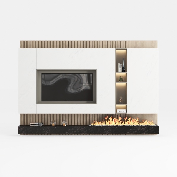 background wall with fireplace-Design on FIRE!