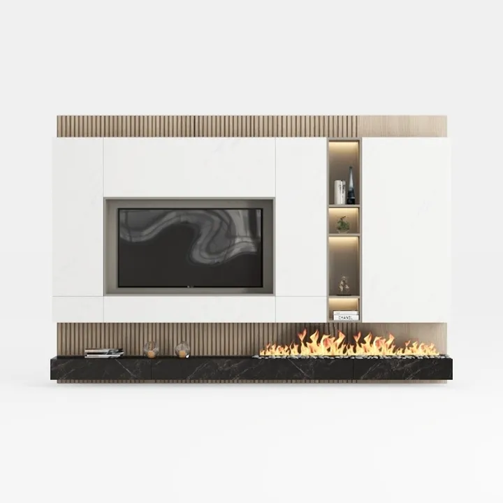 background wall with fireplace-Design on FIRE!