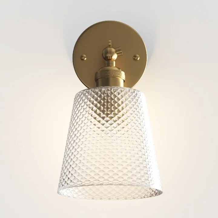 Vintage Wall Sconces Set of 2 with Transparent