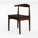 Tomile Upholstered Dining Chair Kennedy Armchair Left 45 Degree View