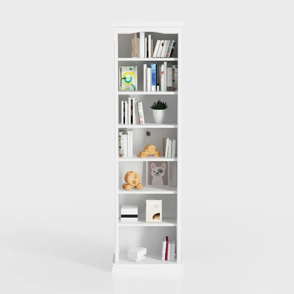 oneinmil Tall Narrow 8-Tier Bookshelf Set of 2
