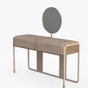 Generico Elegante Tavolo da Trucco con Specchio Regolabile a LED e cassetti - Scrivania da Trucco salvaspazio Grigia per la casa, 70x40 cm (27,5x15,7 Pollici) - Perfetto per Gli Amanti della Bellezza Left 45 Degree View